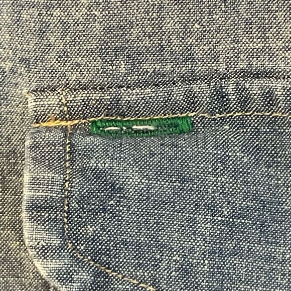 Y2K Tommy Hilfiger Quilted Lined Denim Shacket Jacket Blue Red Button Down Shirt - Picture 5 of 10